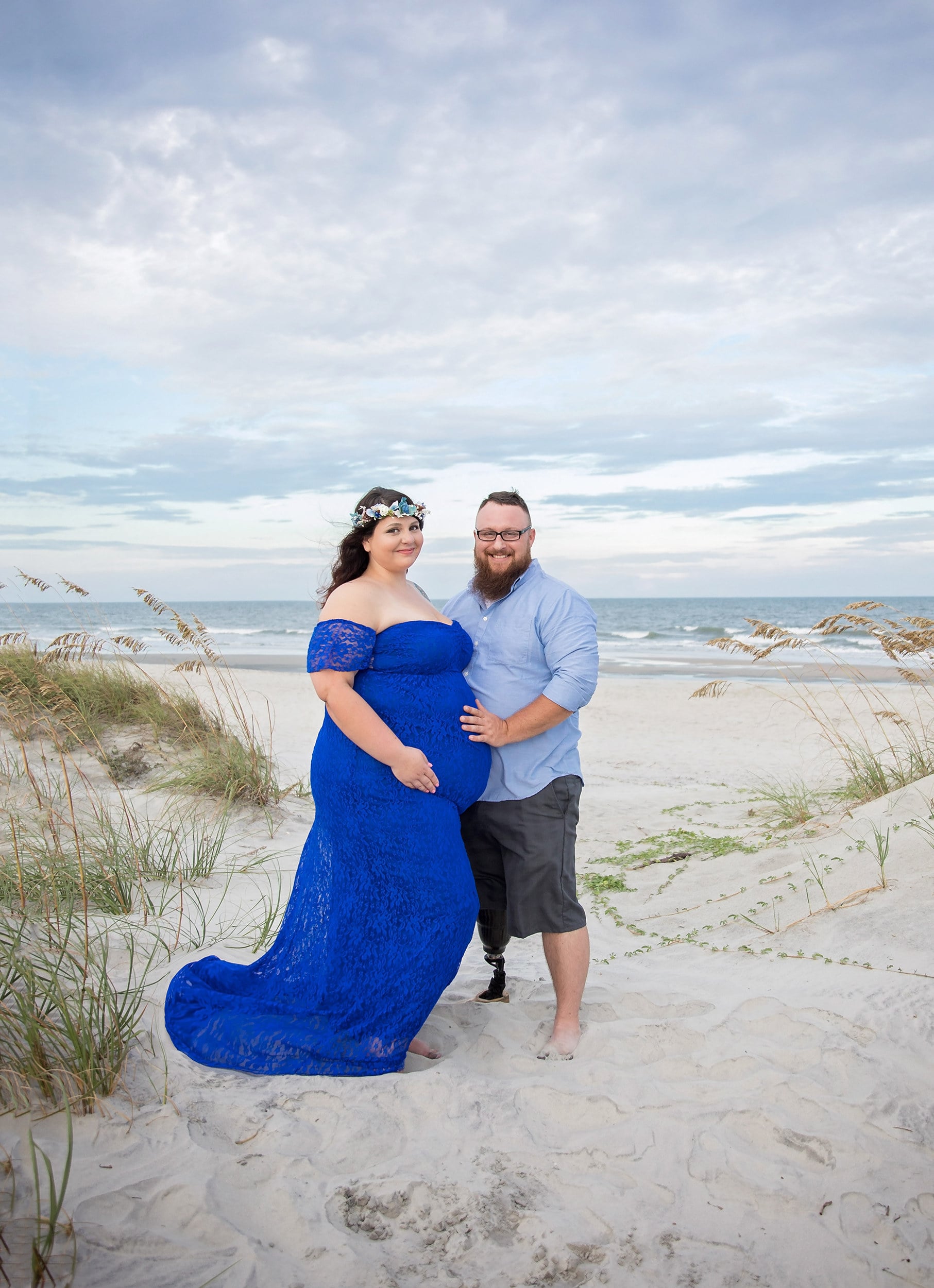 Courtney and her husband on the beach