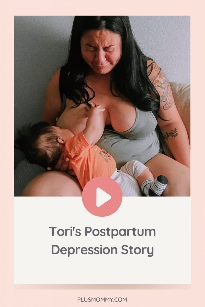 plus size woman with postpartum depression