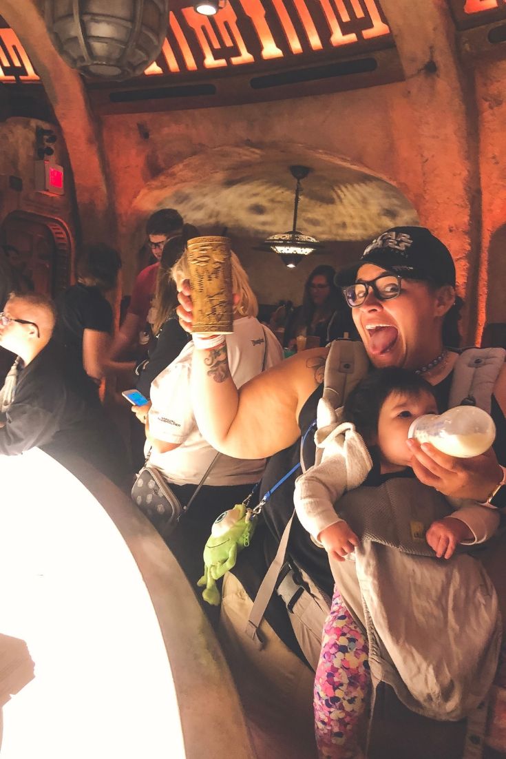 Sam Reyes and her family at Star Wars Galaxy's Edge 
