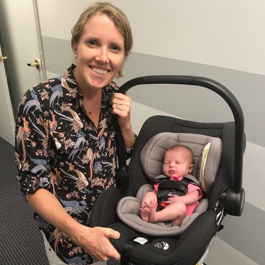 family nurse practitioner Flynn O'Neill with newborn baby 