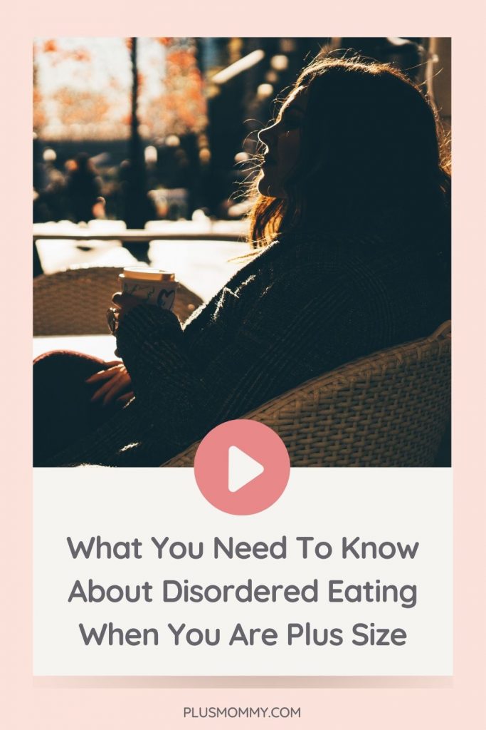 plus size woman on the beach with text on image "What You Need To Know About Disordered Eating When You Are Plus Size"