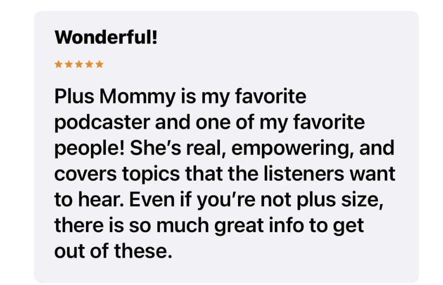 Plus Mommy Podcast Review