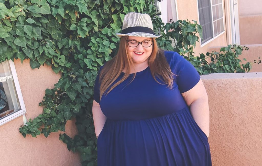 A Fat Woman In Blue Shirt And Pants, Fat Woman, Woman Leggings