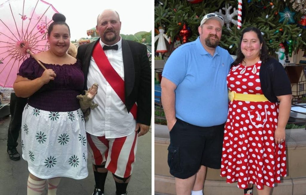 plus size couple at Disneyland 