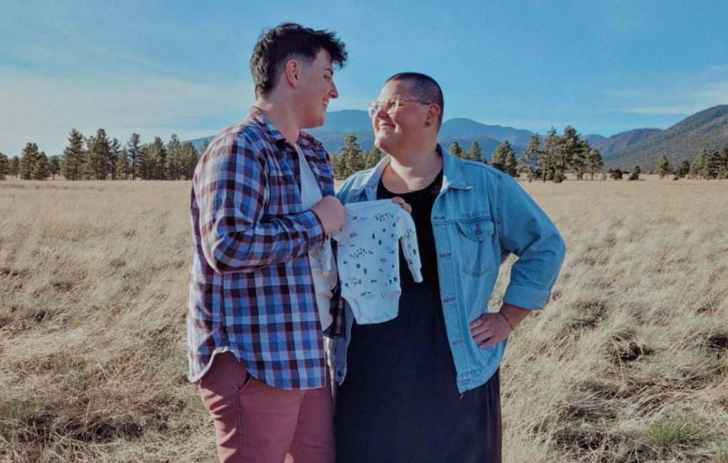 couple sharing their queer plus size birth story