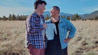 couple sharing their queer plus size birth story