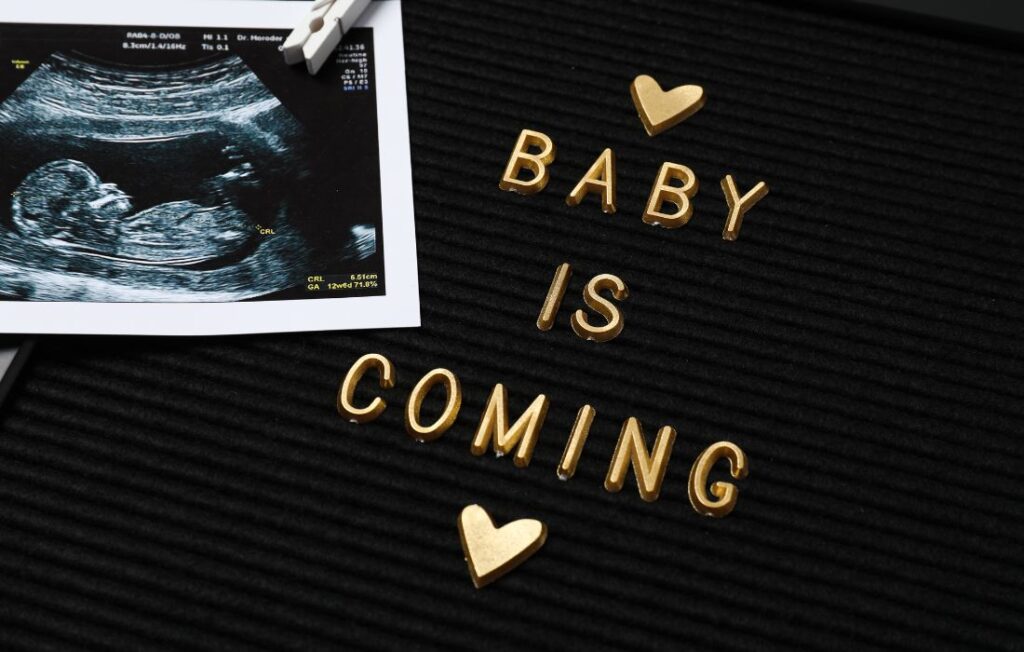 sign, baby is coming